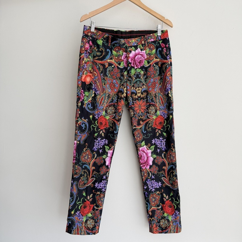Barabas Pants 30x28 Floral Paisley Baroque Slim Fit Dress Festival Rockstar